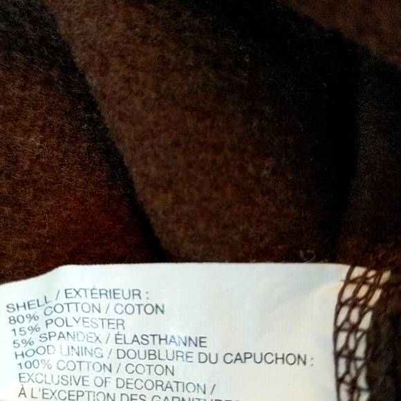 Gap, zip up hooded sweatshirt, Brown, Size: S (stretch) - Picture 4 of 4